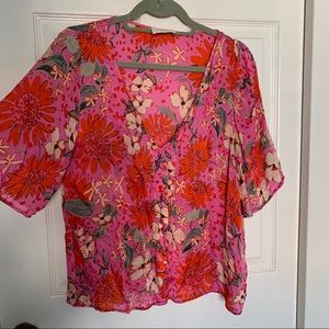 Sezanne Floral Silk Button Down